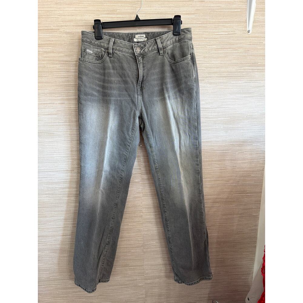 L. L. Bean Women's Favorite Fit Grey Flannel Lined Jeans size 8